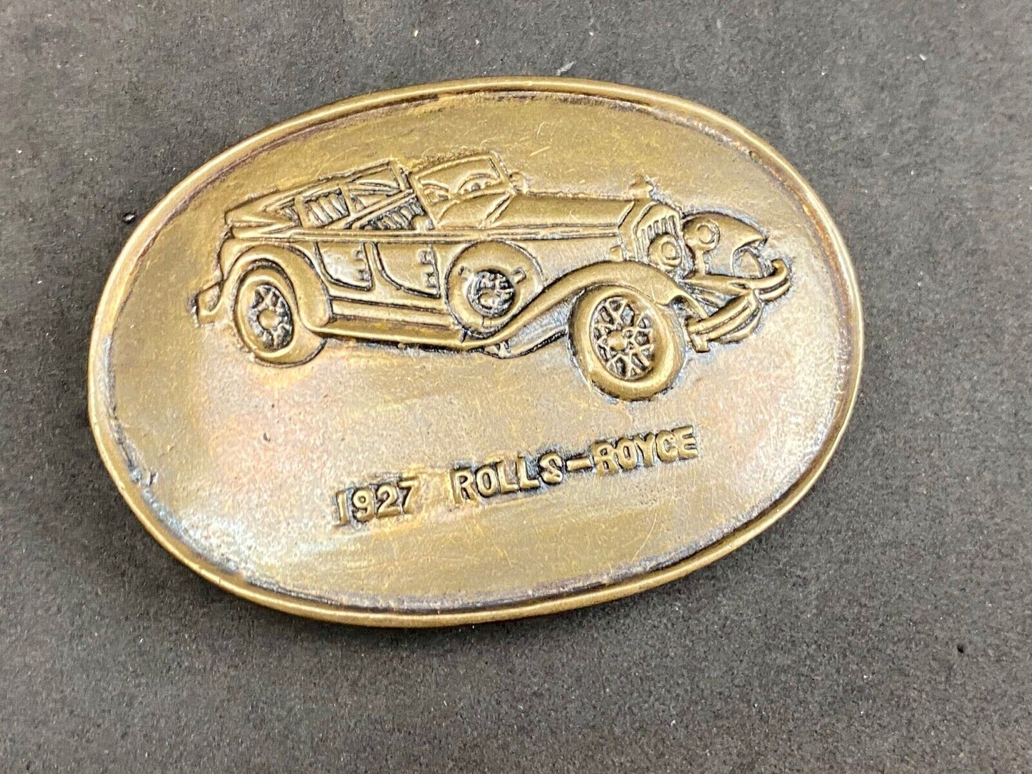 1927 Rolls Royce vintage solid brass car collectors belt buckle - perfect gift!