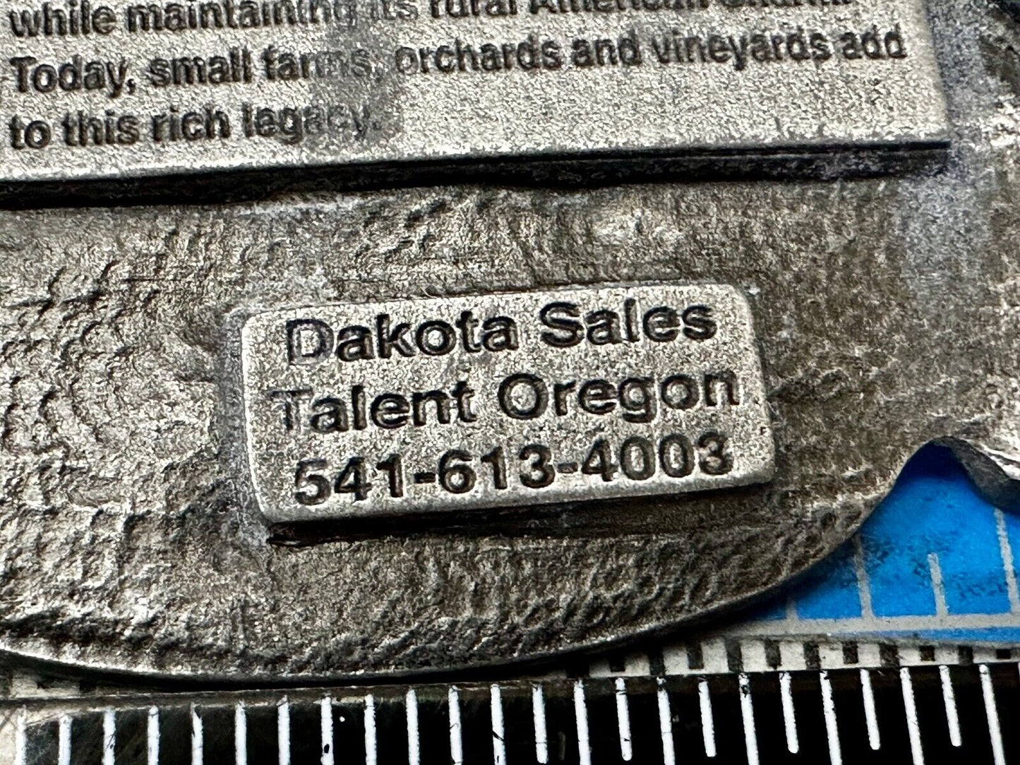 Talent Oregon 2010 Centennial Celebration Belt Buckle by Dakota Sales