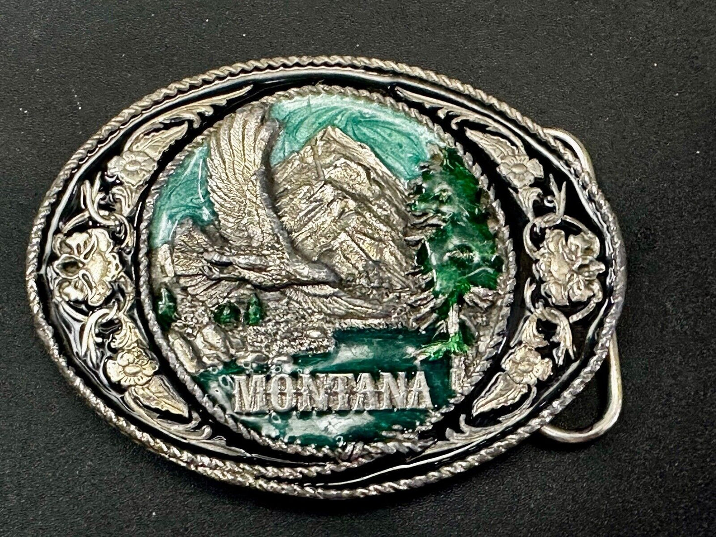 The Great State of Montana Vintage W-5 Siskiyou Eagle Mountain Belt Buckle