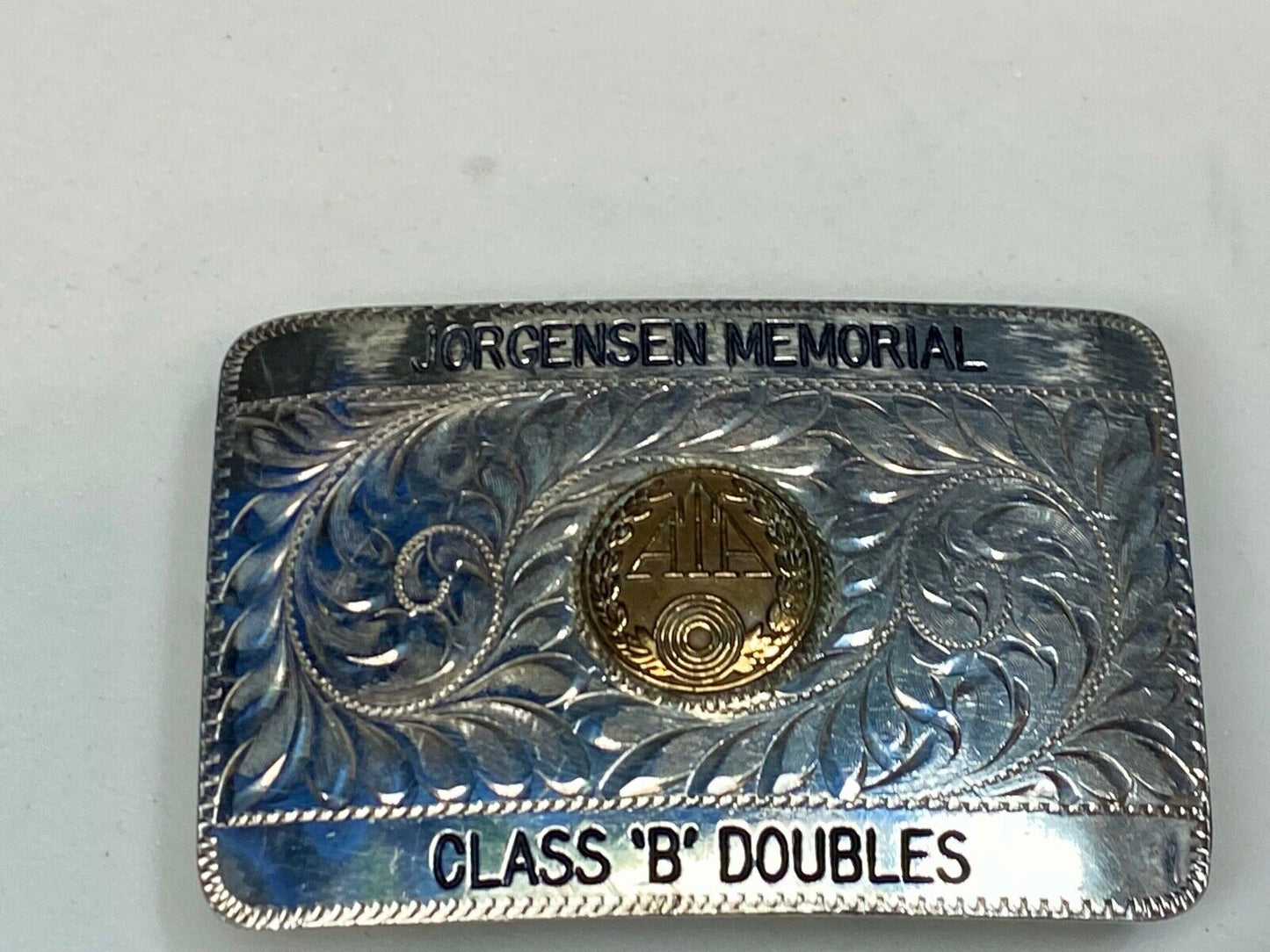 Ata Class B Doubles Trapshooting Award Trophy Sterling Belt Buckle By Hake