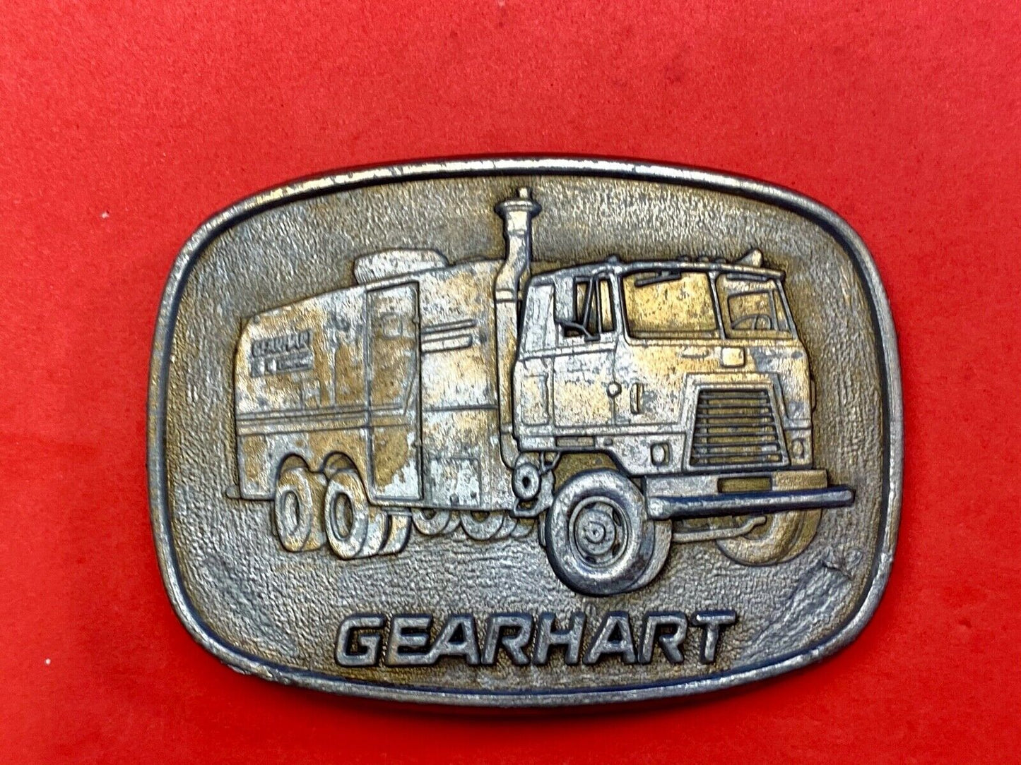 vintage Belt Buckle GEARHART Oil drilling trucking, hauling Industry, Transport
