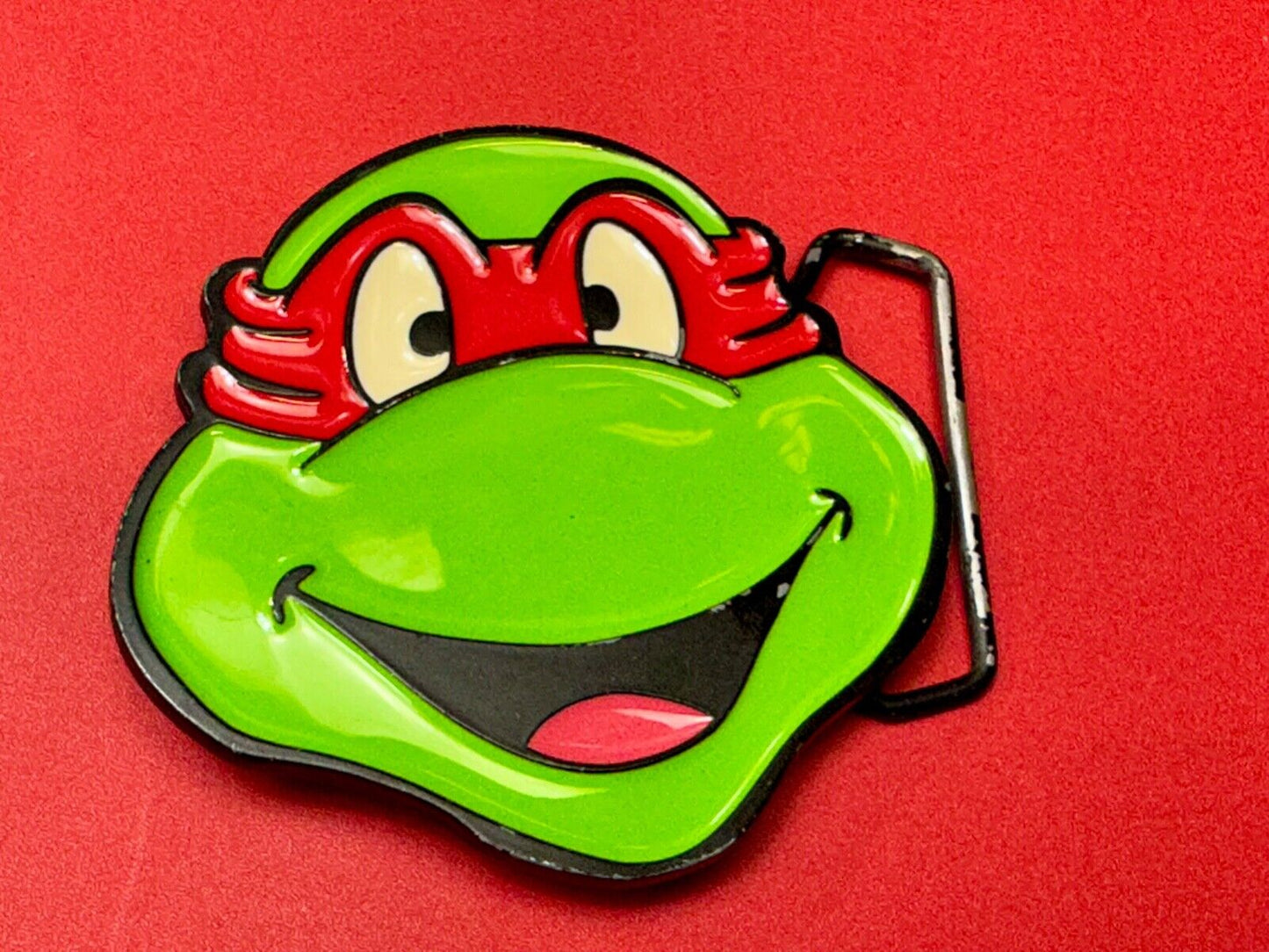Teenage Mutant Ninja Turtle Raphael Red Mask Enamel Cutout Belt Buckle