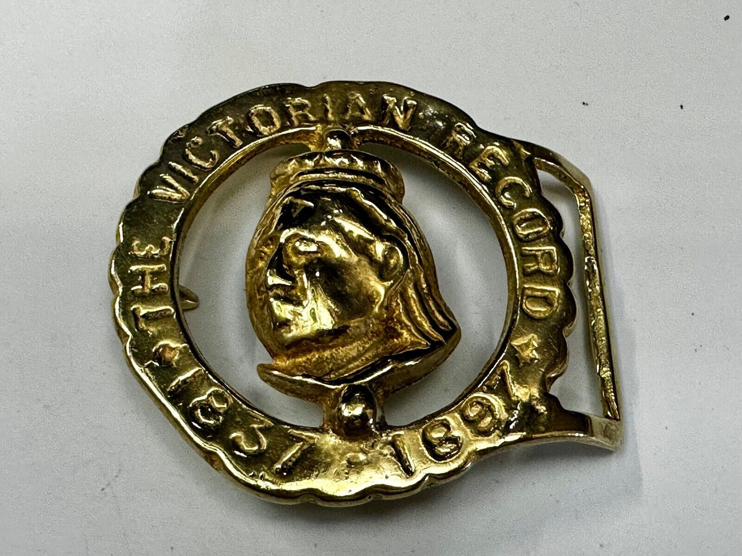 The Victorian Record Queen Victoria Royalty Horse Medallion Belt Buckle