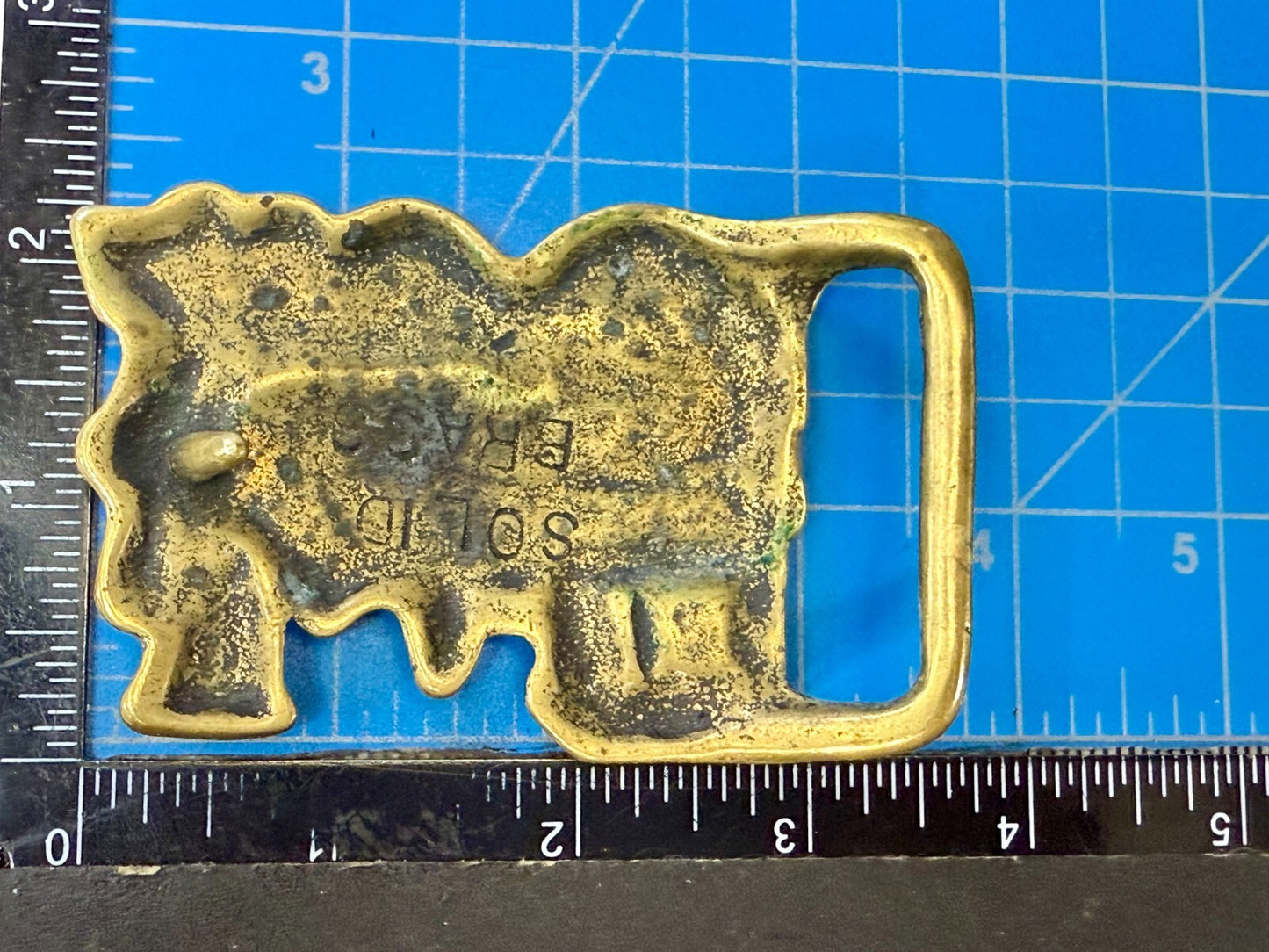 Toy Railroad Steam Engine Locomotive Train Cutout Solid Brass Belt Buckle