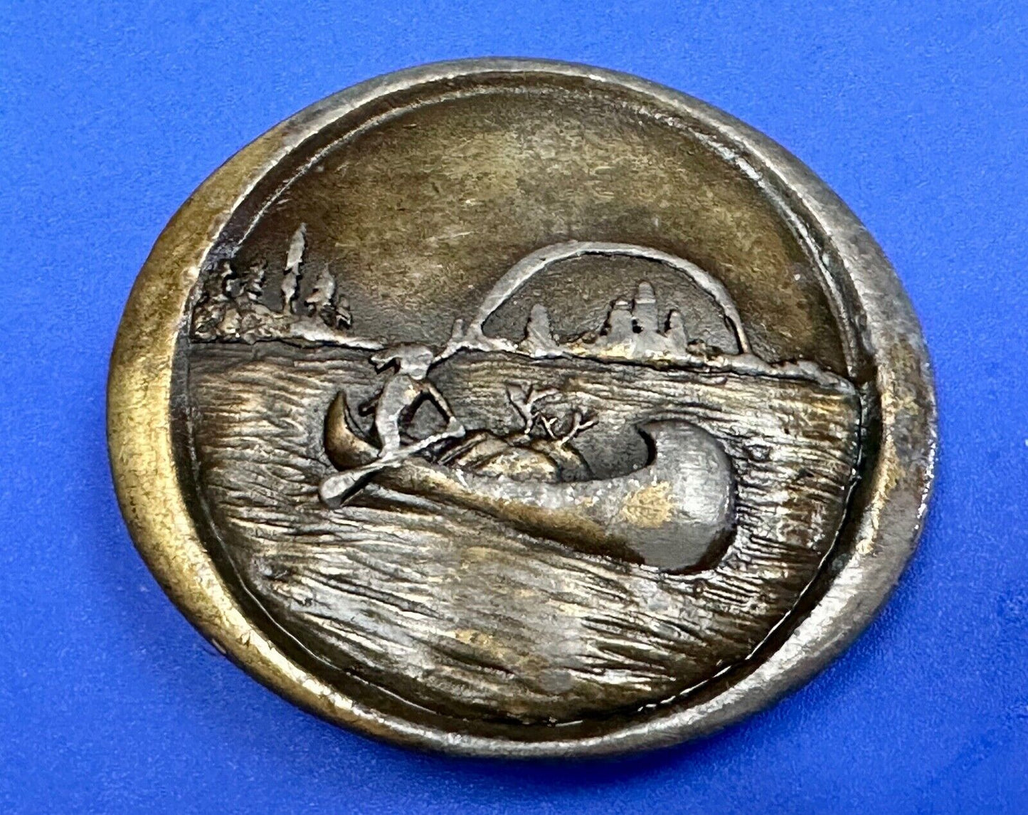 Vintage 1976 Native American Indian, Indiana Metal Craft belt buckle W-99