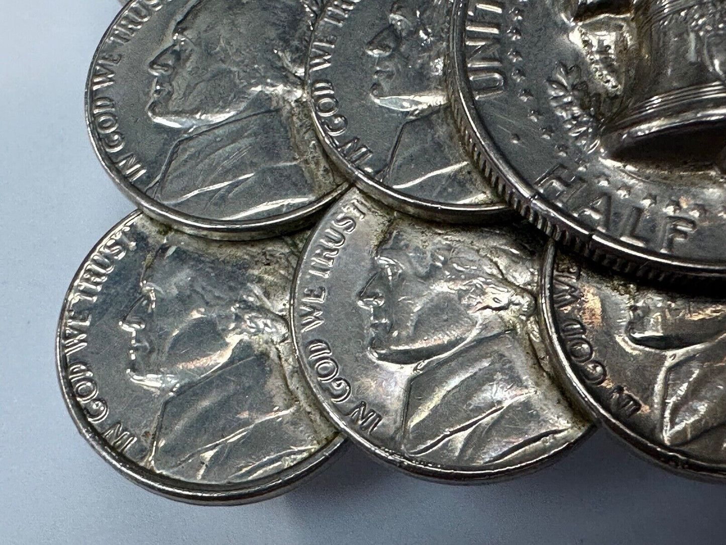 Artist Made Coin Cluster Liberty bell half dollar Nickels belt buckle