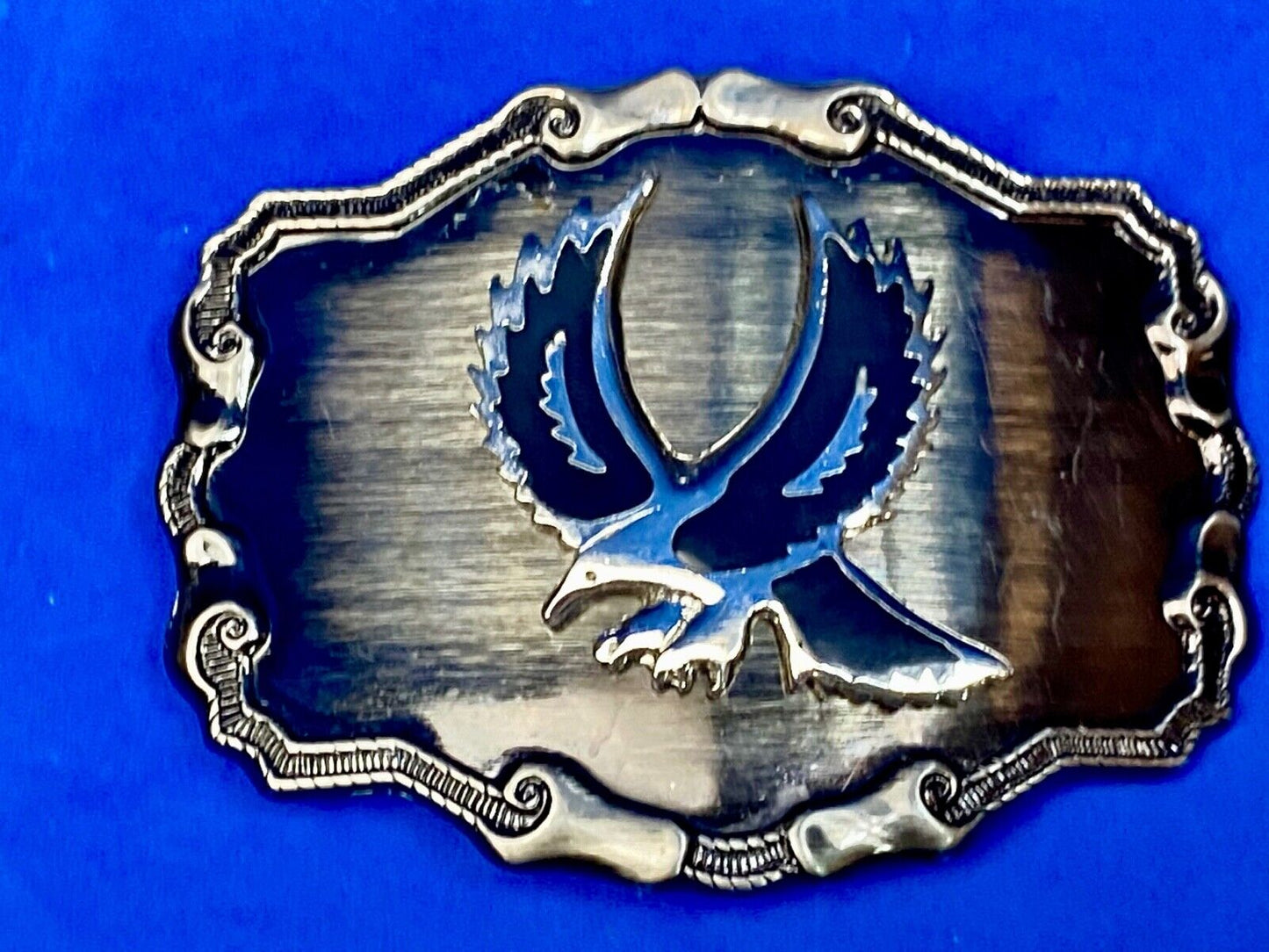 VIntage EAGLE enamel filled western framed belt buckle