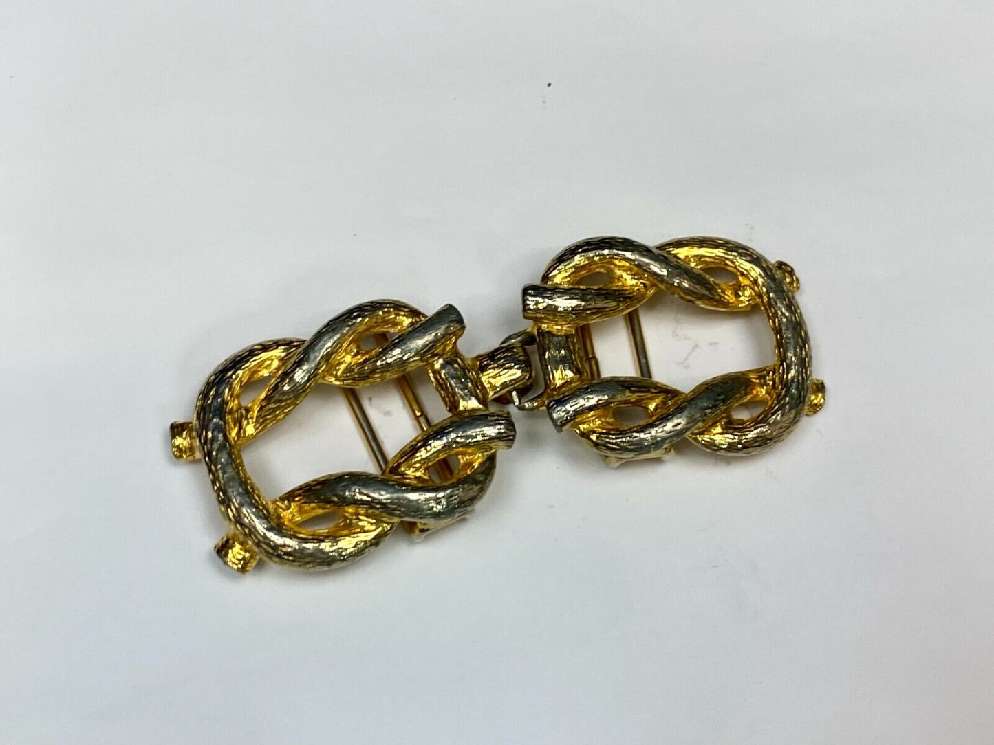 Vintage 70'S Knots - Two Piece Interlocking Belt Buckle Marked Mimi Di N