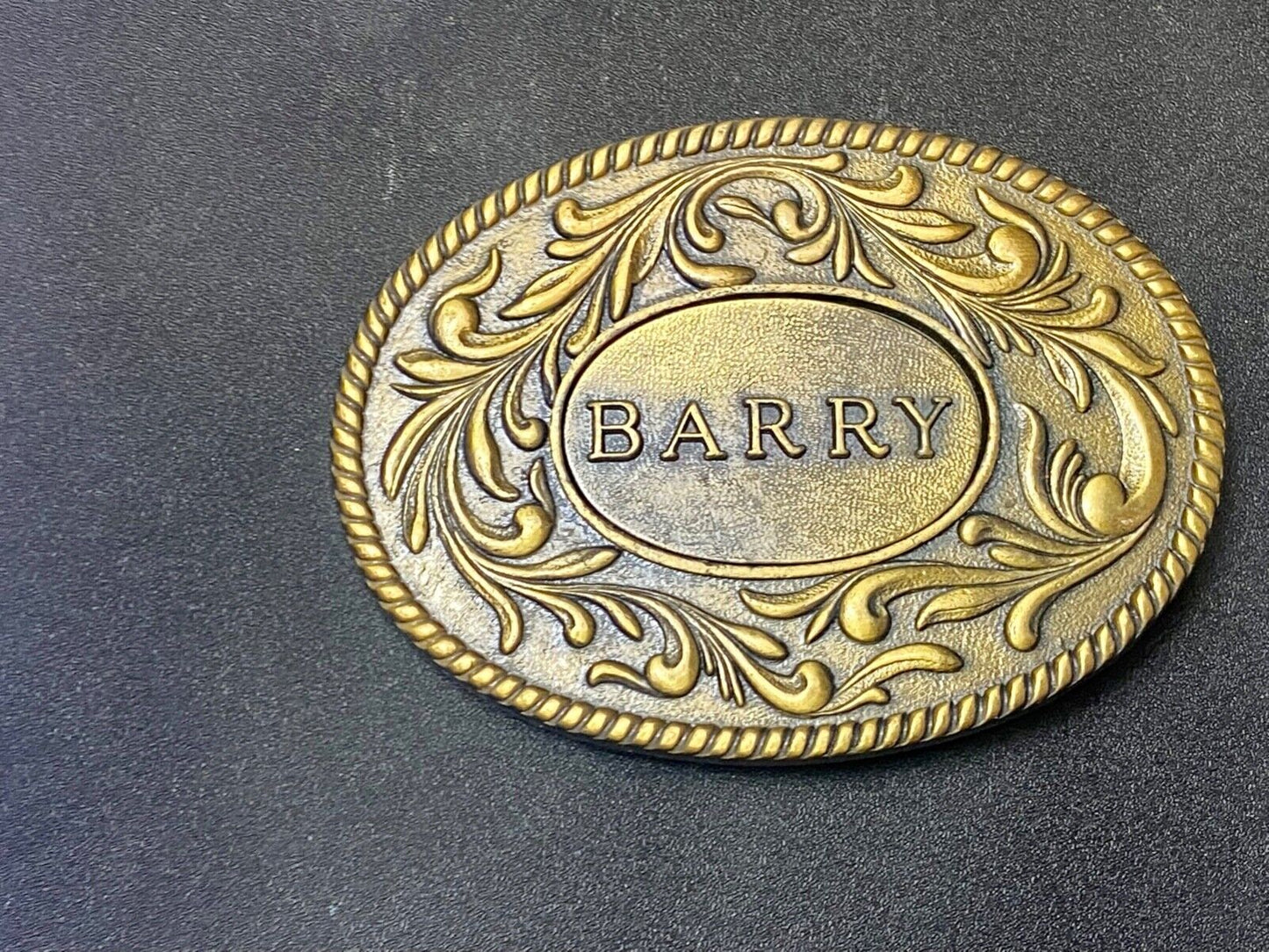 BARRY - western ornate flower swirl belt buckle by Kinney Co