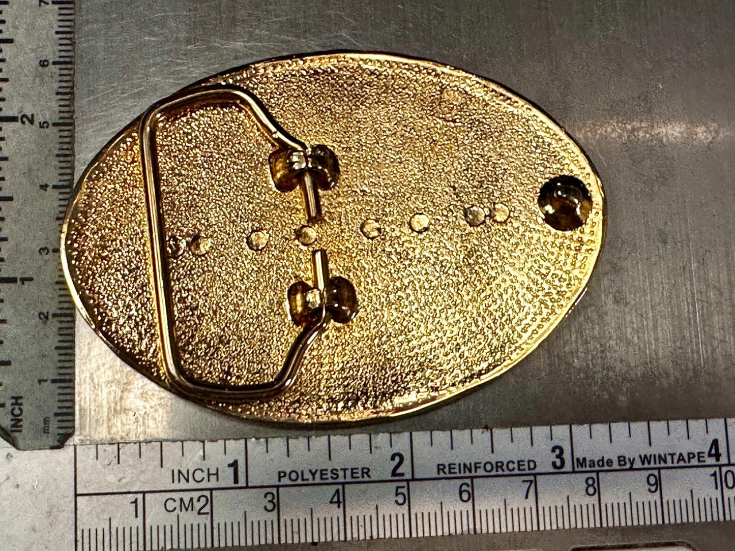 Vintage Etched Flower Floral Theme Western Oval Gold Tone Belt Buckle