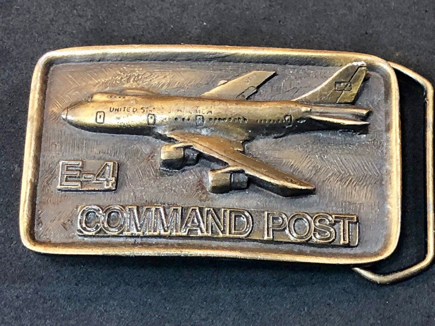 Vintage E-4 Command Post Belt Buckle United Airplane USAF Air Force