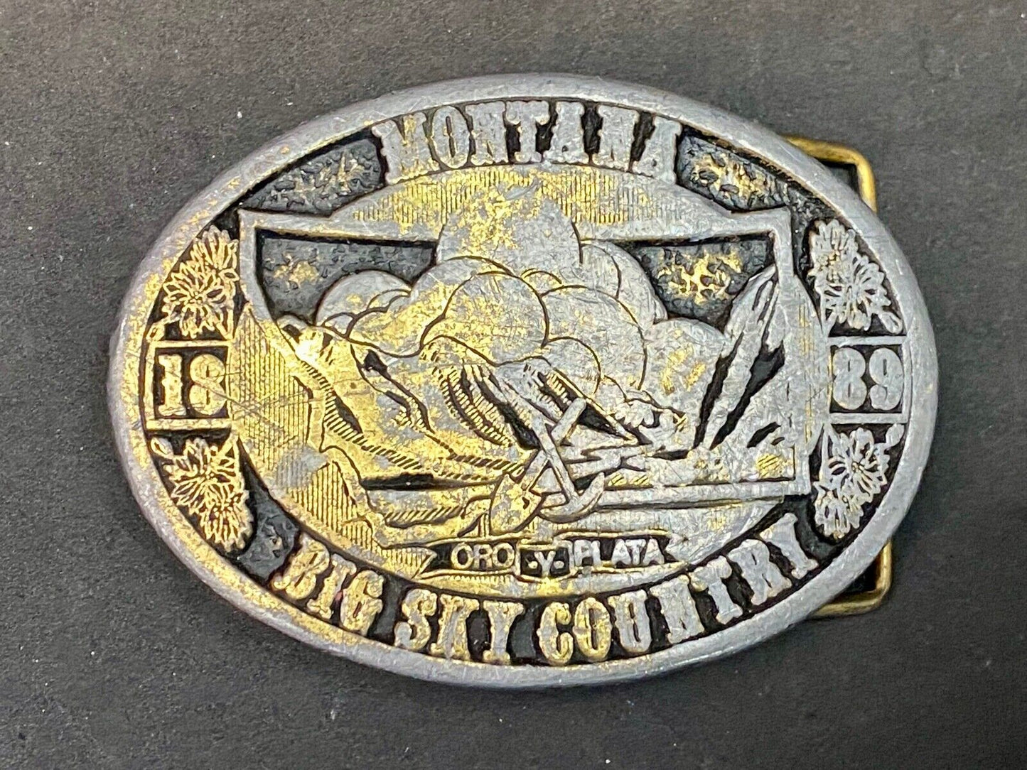 Vintage 1989 Montana - Big Sky Country Belt Buckle By Cdc Metalworks