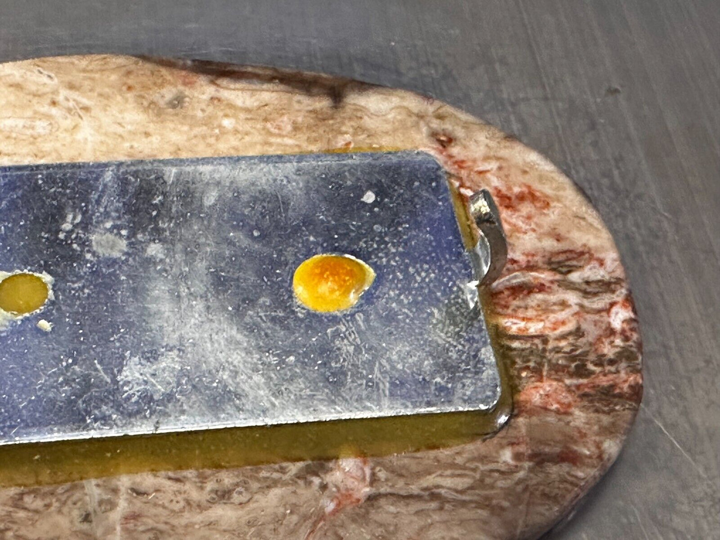 Unique Stone Rock Oval Shaped Artisan Hippy Vibe Slab Belt Buckle