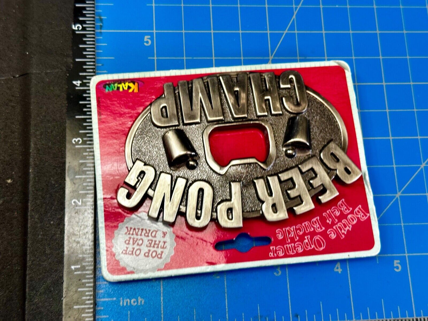 Beer Pong Champ - NOS Kalan Bottle Opener & Belt Buckle - Perfect pick up Line!