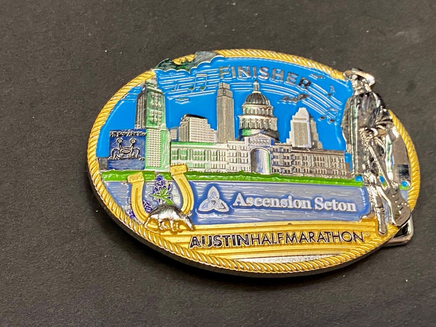 Ascension Section Austin Half Marathon & 5K Race Finisher Belt Buckle