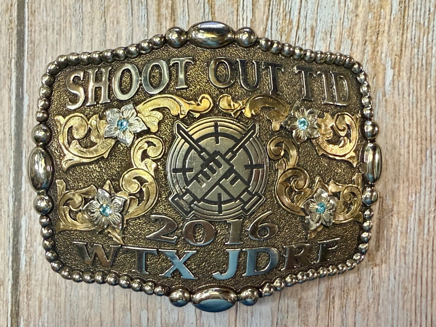 2016 WTX JDRF Budweiser Shootout NASCAR Trophy Molly's Custom Silver Belt Buckle