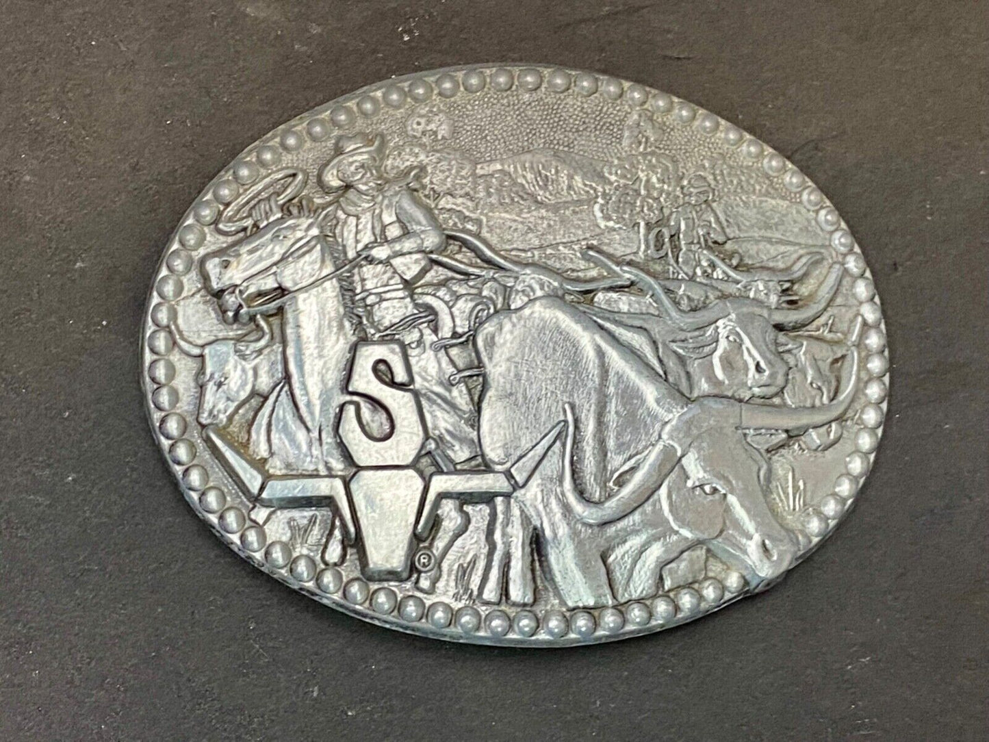 Vintage Award Design Medals Zee Series Rodeo Cowboys Belt Buckle