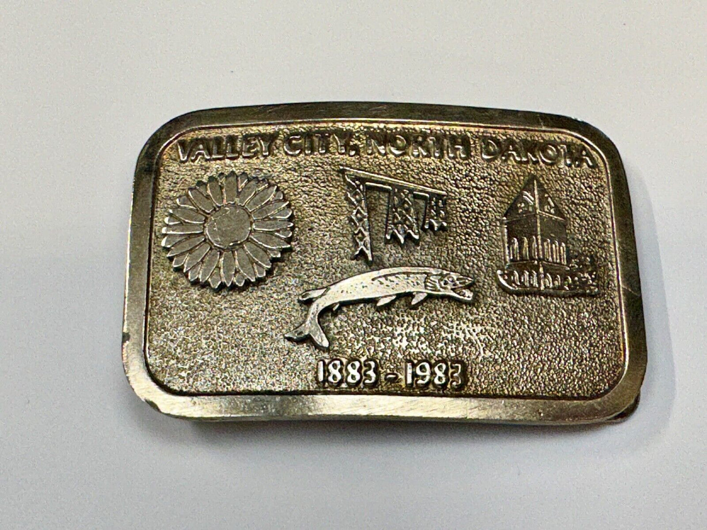 Vintage 1983 Valley City City State Commemorative North Dakota belt buckle