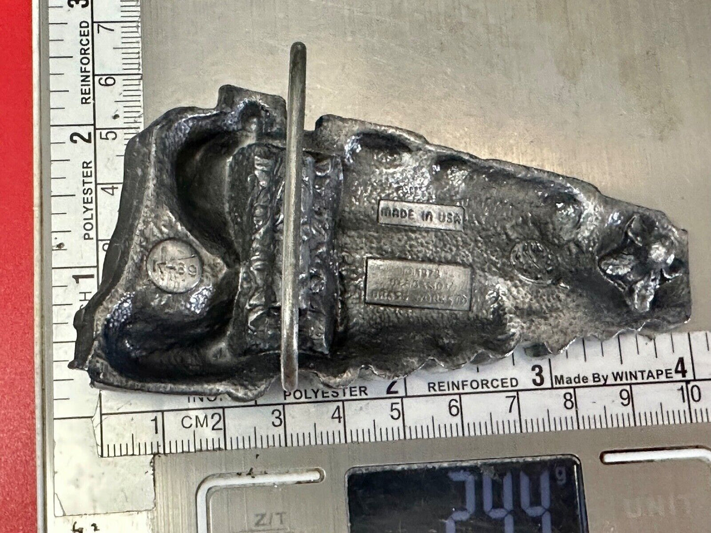 Train Rail Road Steam Engine RR vintage 1978 Bergamot Brass Works belt buckle