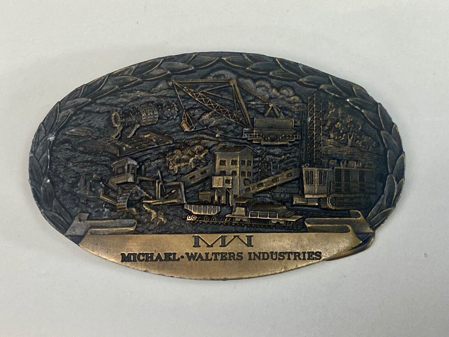 Vintage 1984 Michael Walters Industries Vintage Belt Buckle -Indiana Metal Craft