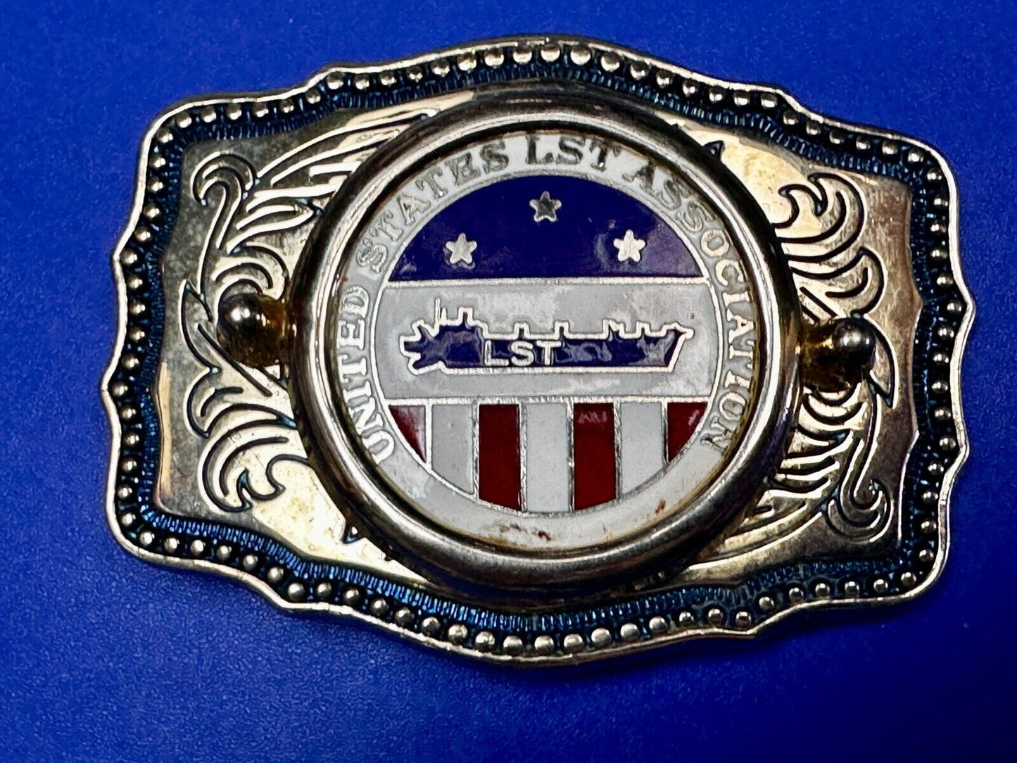 United States LST Association Insert for Coin or Stone Centerpiece Belt Buckle