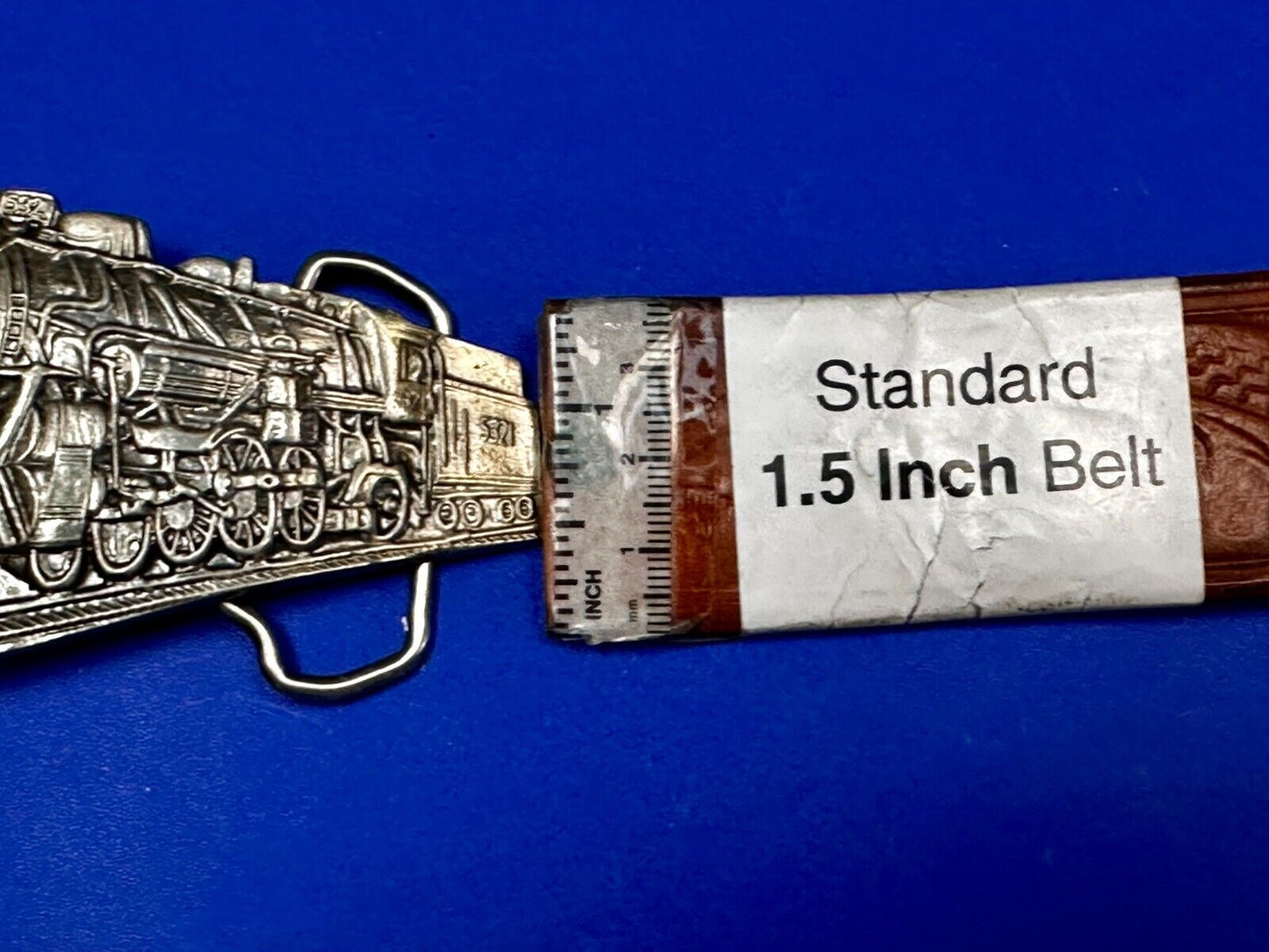Train Locomotive Steam Engine RR RailRoad Vintage Figural Belt Buckle No. 2055
