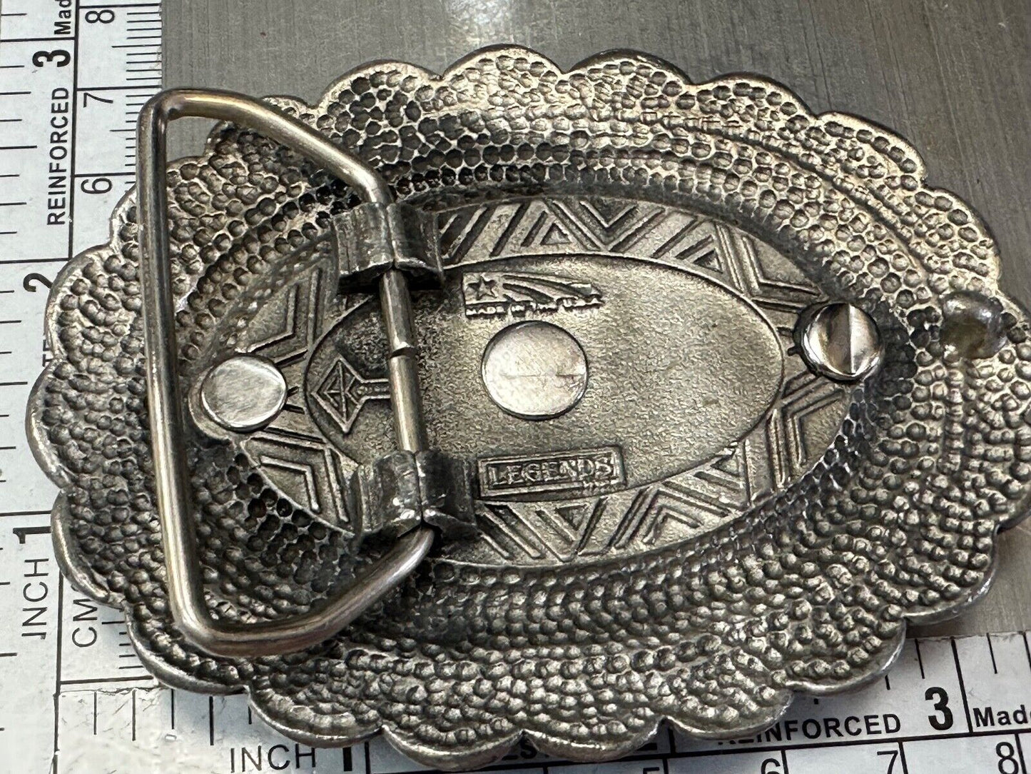 The Great Wolf - Native American Indian Feathers USA made Legends belt buckle