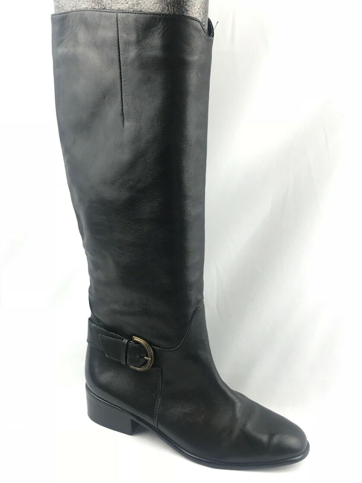 BANDOLINO Black Leather Tall Riding Boot w/ Buckle 5.5