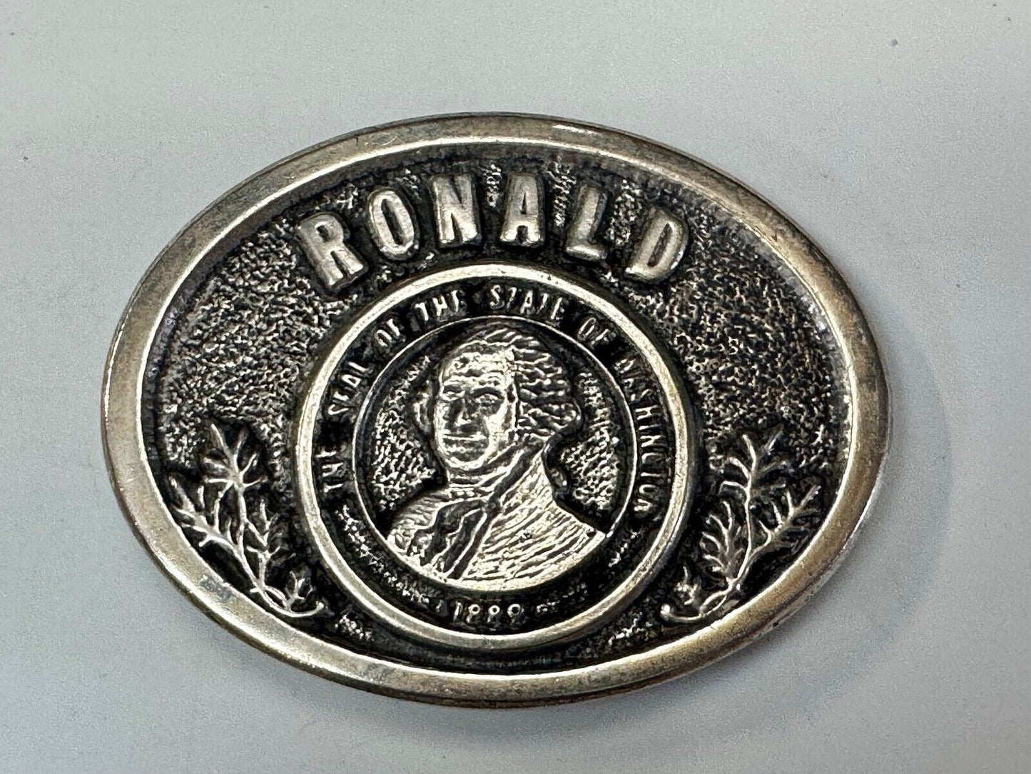 The Seal of the State of Washington Ronald Vtg 1889 belt buckle Art Collectibles