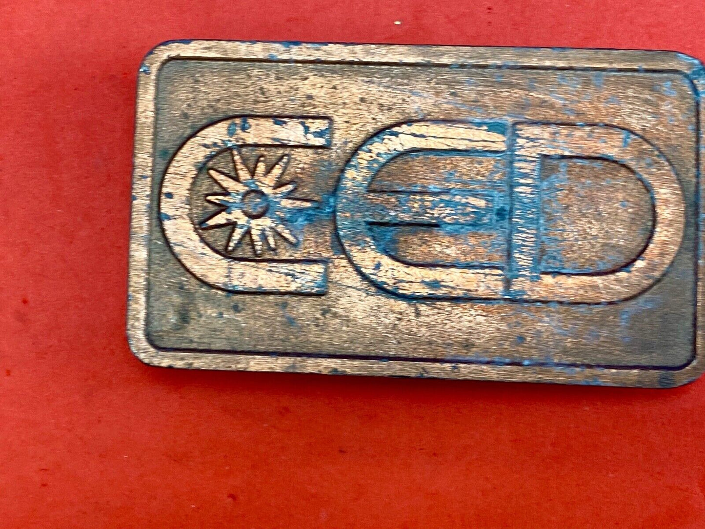Vintage CED company promotional belt buckle