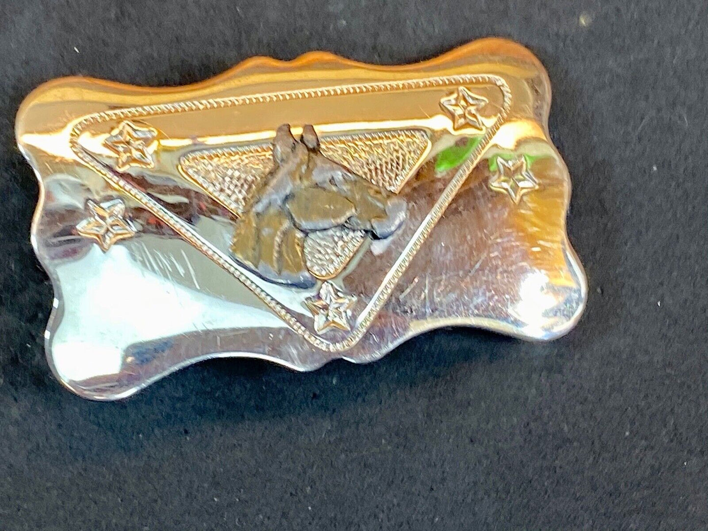 Vintage Chambers Two Toned Horse Head Bust Belt Buckle