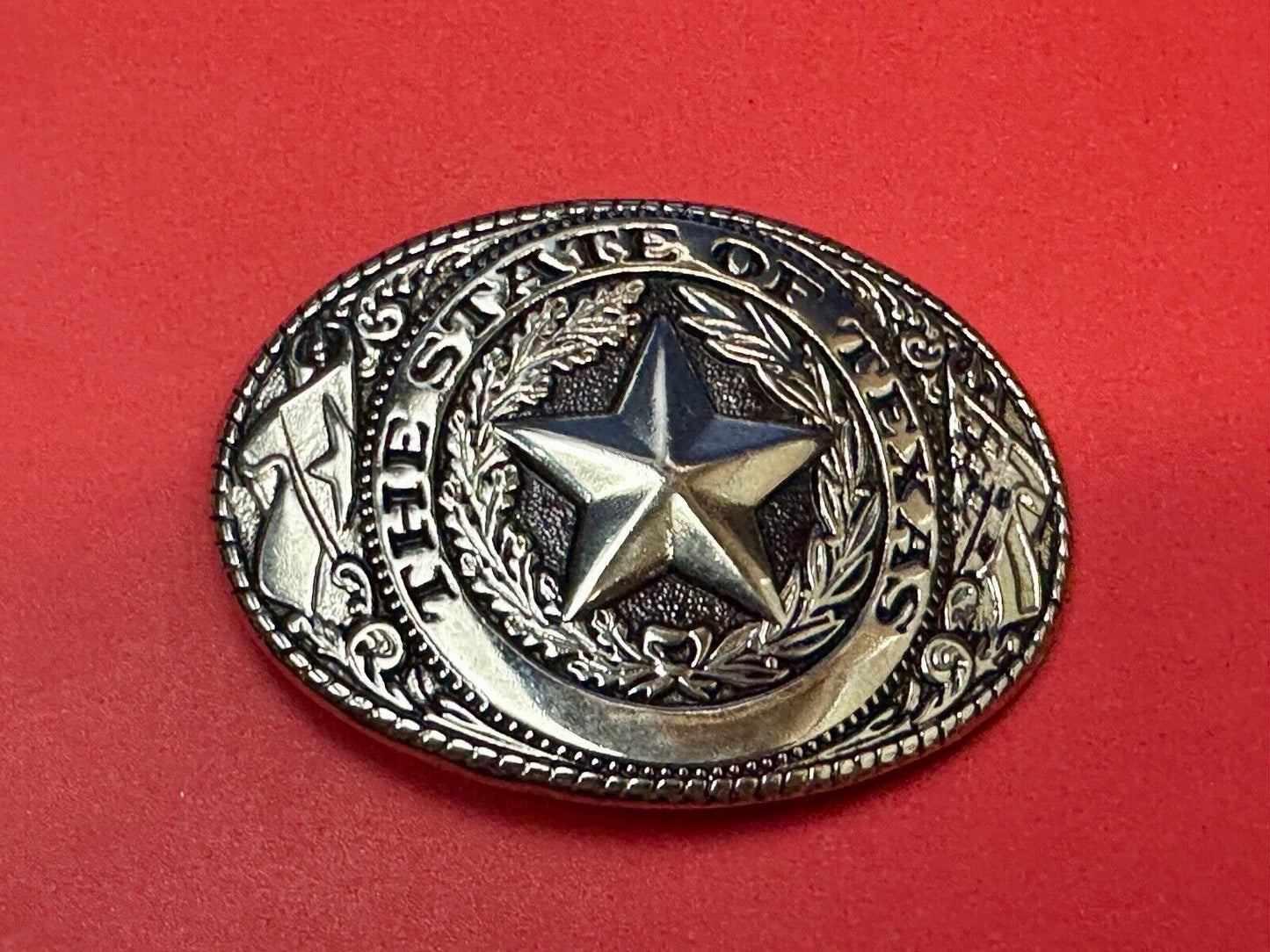 The Great State of Texas - Tx Star, Flag western light gold color belt buckle
