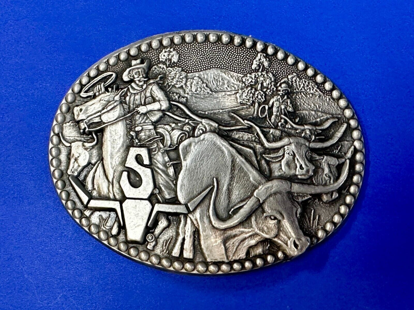 Award Design Medals Zee Series Longhorn Cattle Drive Cowboy Western Belt Buckle!