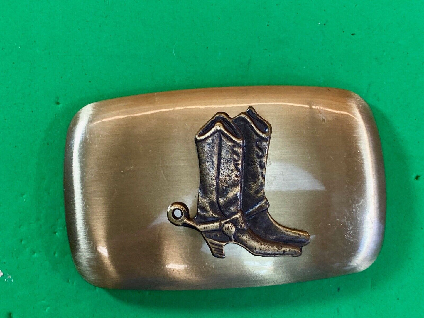 Vintage Chambers Western Rodeo Cowboy Boots With Spurs Belt Buckle