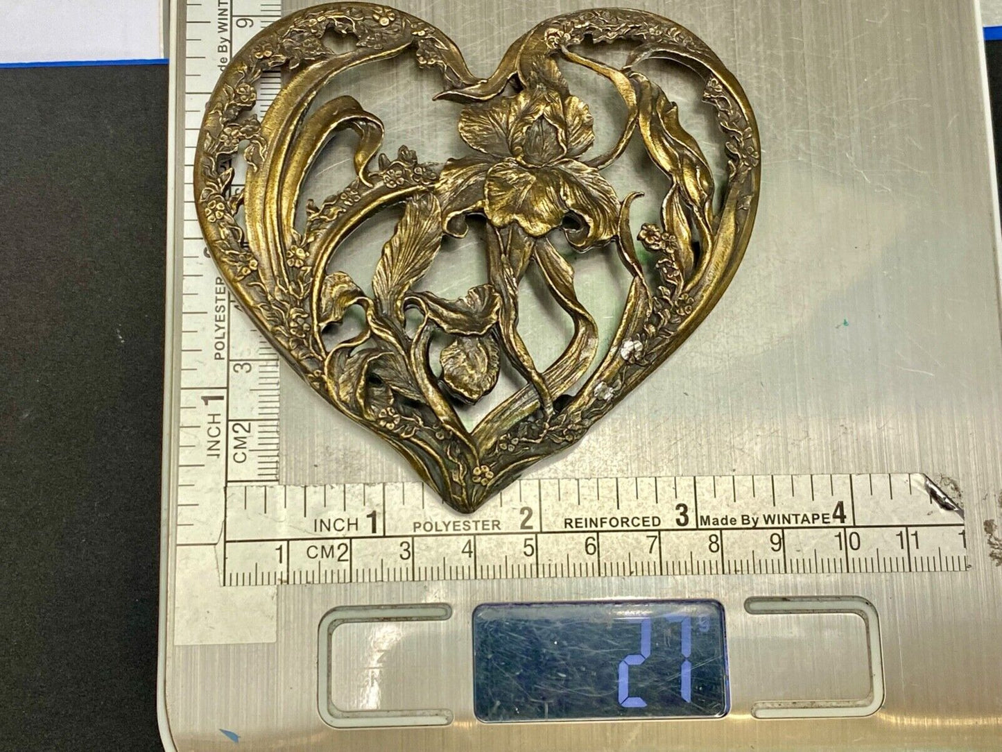1989 Rawcliffe Pewter Lillie Heart Shape Potpourri Lid Pc 2912