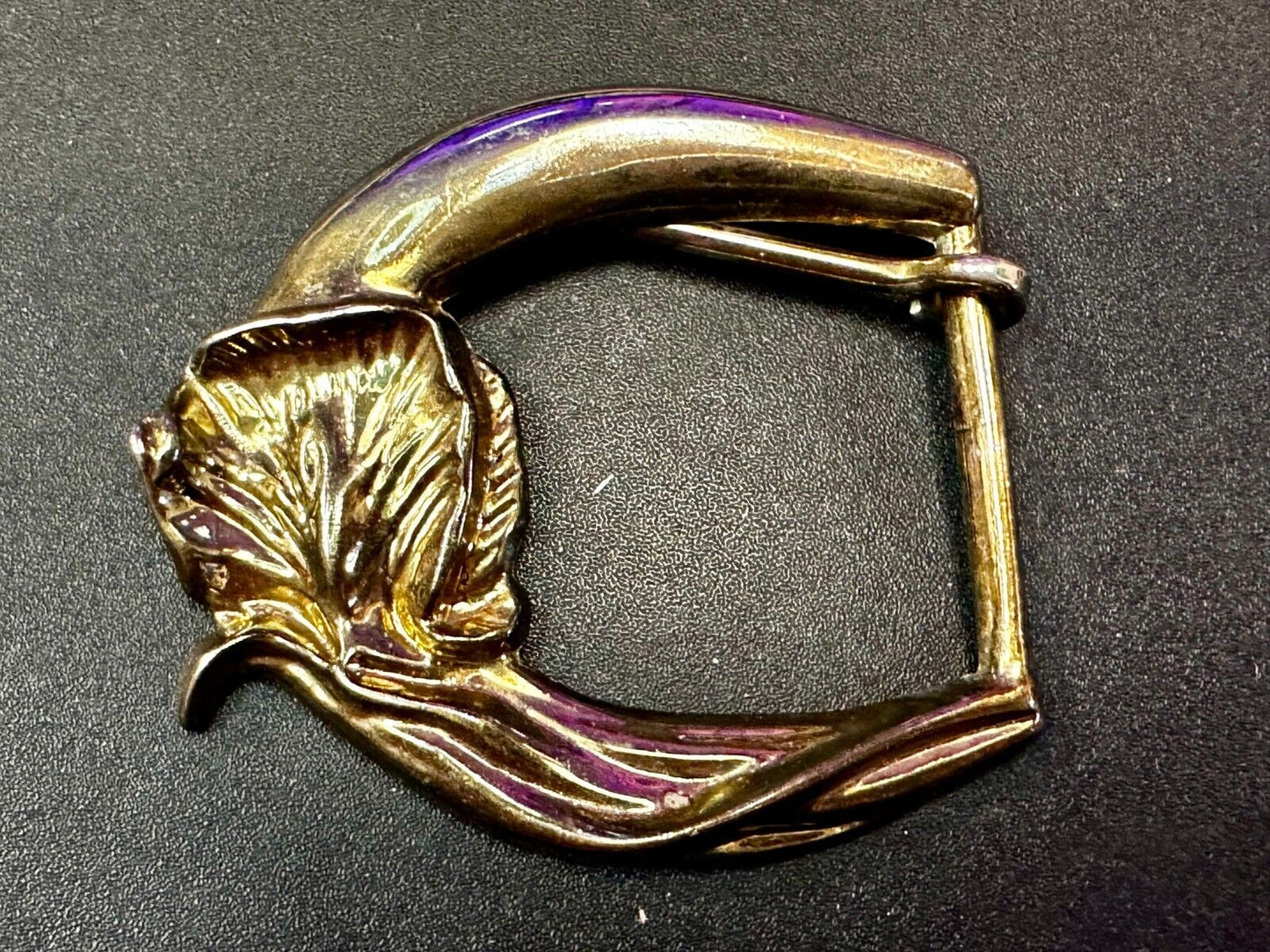 Thick Figural Flower Theme - Vintage Gold Tone Replacement Dress Belt Buckle