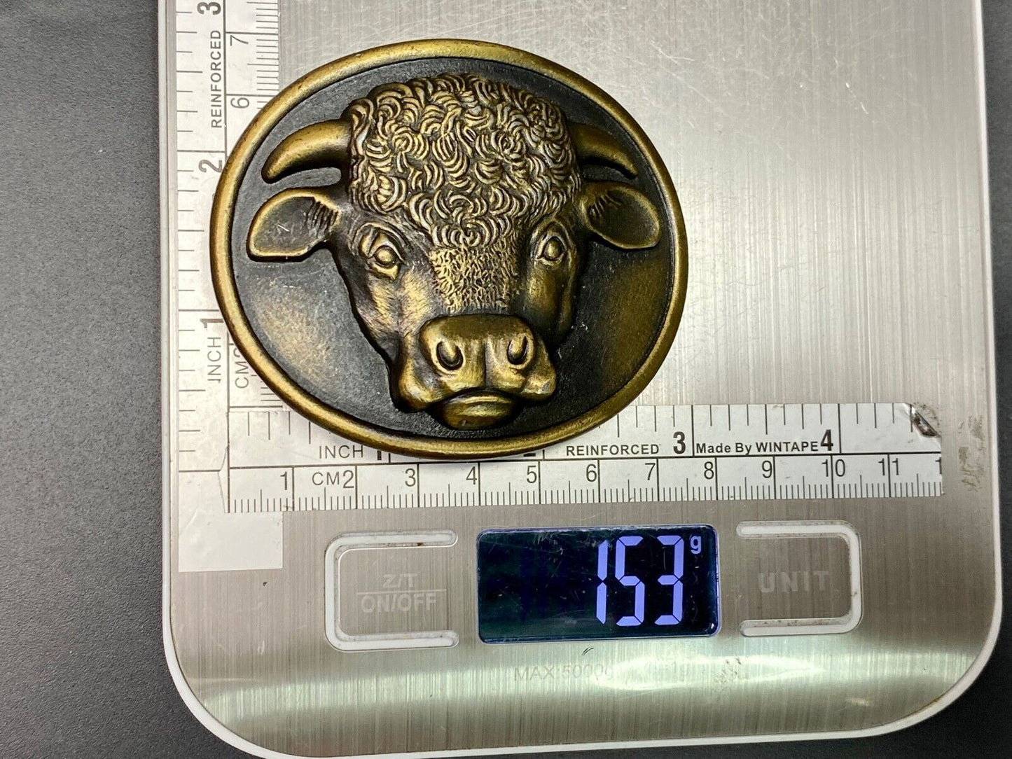 Big Beautiful Cow Head Western Collectable Belt Buckle From Myers-Suzio Signed W