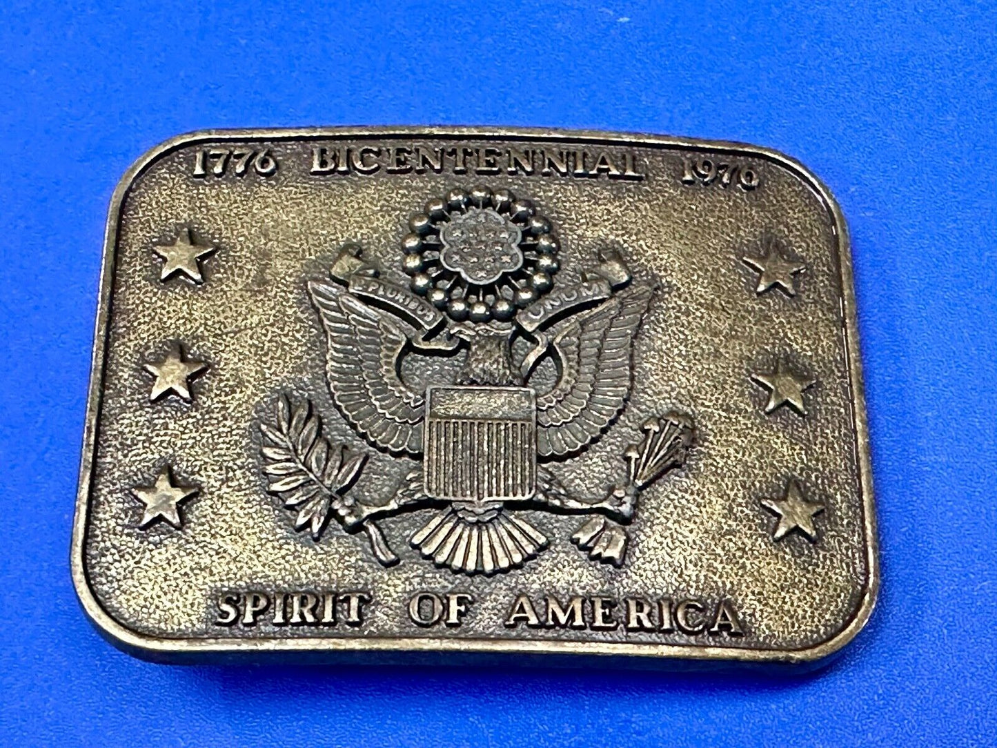 The Spirit of 76 - Patriotic American Eagle Emblem Seal vintage belt buckle