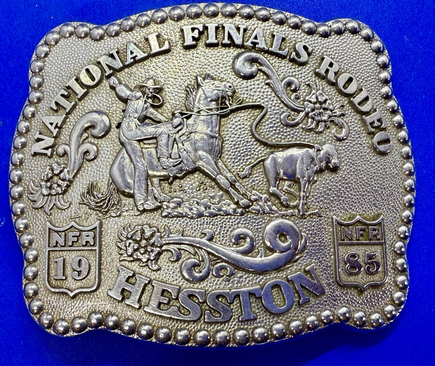 1985 Hesston NFR National Finals Rodeo Calf Roping 3rd Edition Belt Buckle