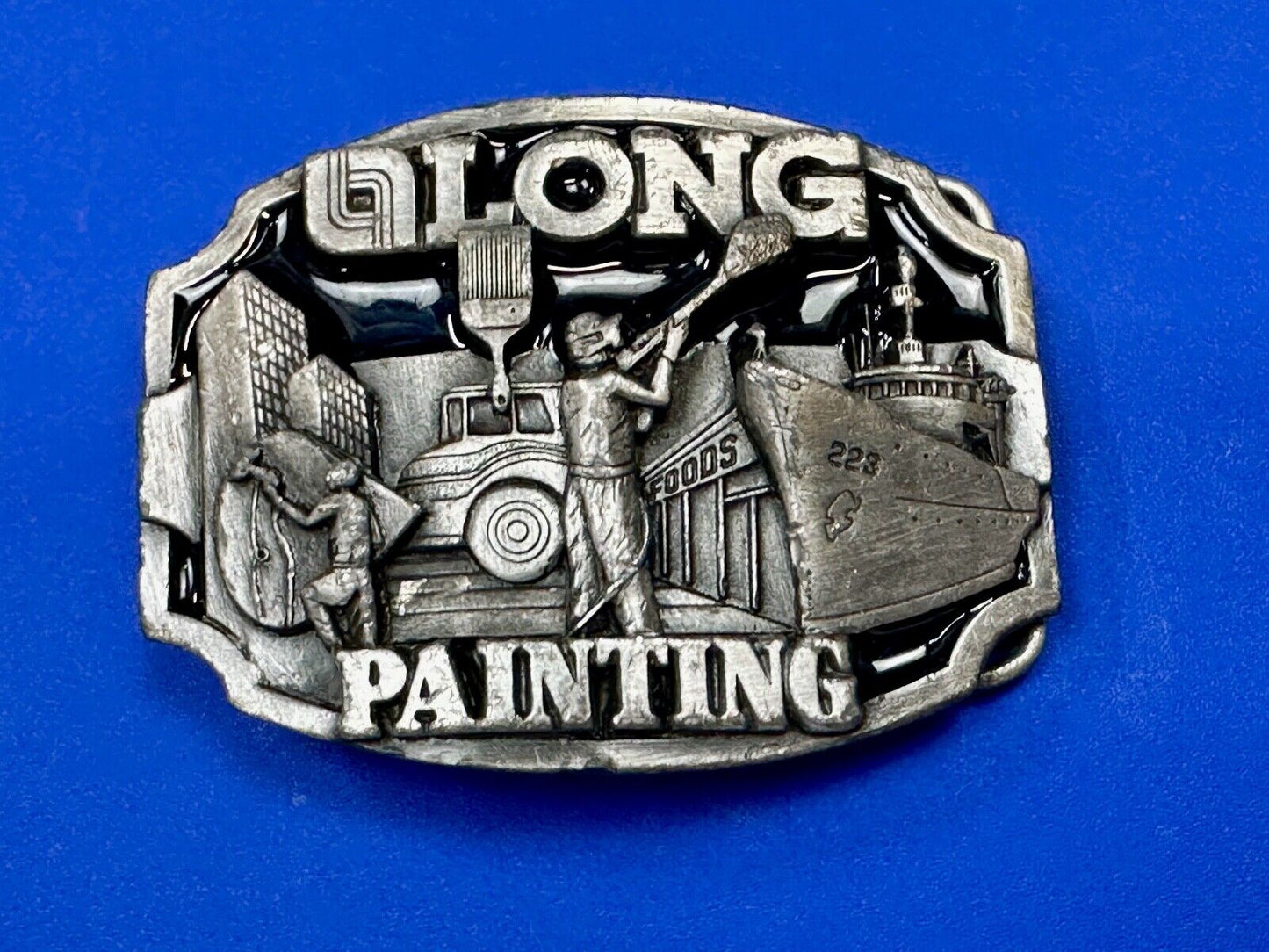 Vintage 1989 LONG painting - Neat Clean Finishing belt buckle
