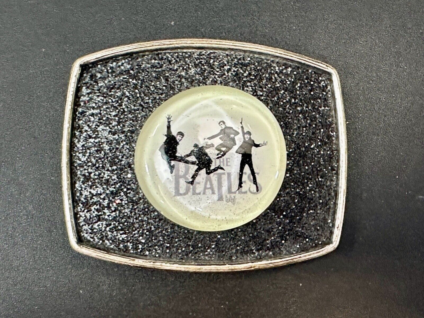 The Beatles - Black White Round Centerpiece belt buckle by Century Canada