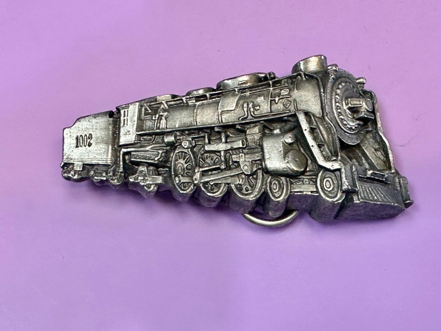 Train Rail Road Steam Engine RR vintage 1978 Bergamot Brass Works belt buckle
