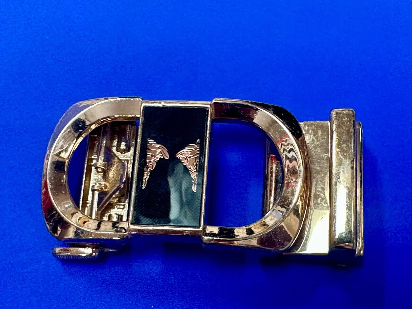Black and Gold Tone Replacement Formal Dress Style Belt Buckle
