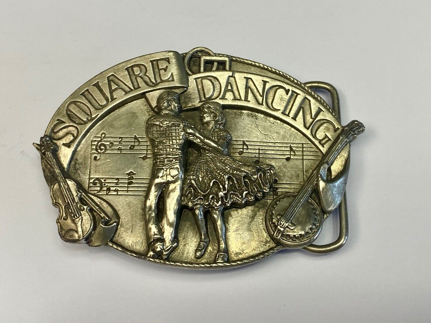 Vintage 1985 Western Country Line Square Dancing Belt Buckle By Siskiyou