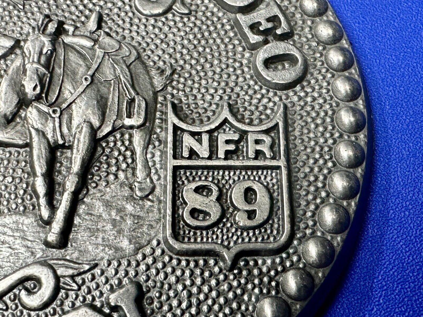 1989 National Finals Rodeo NFR Award Design Medals Belt Buckle