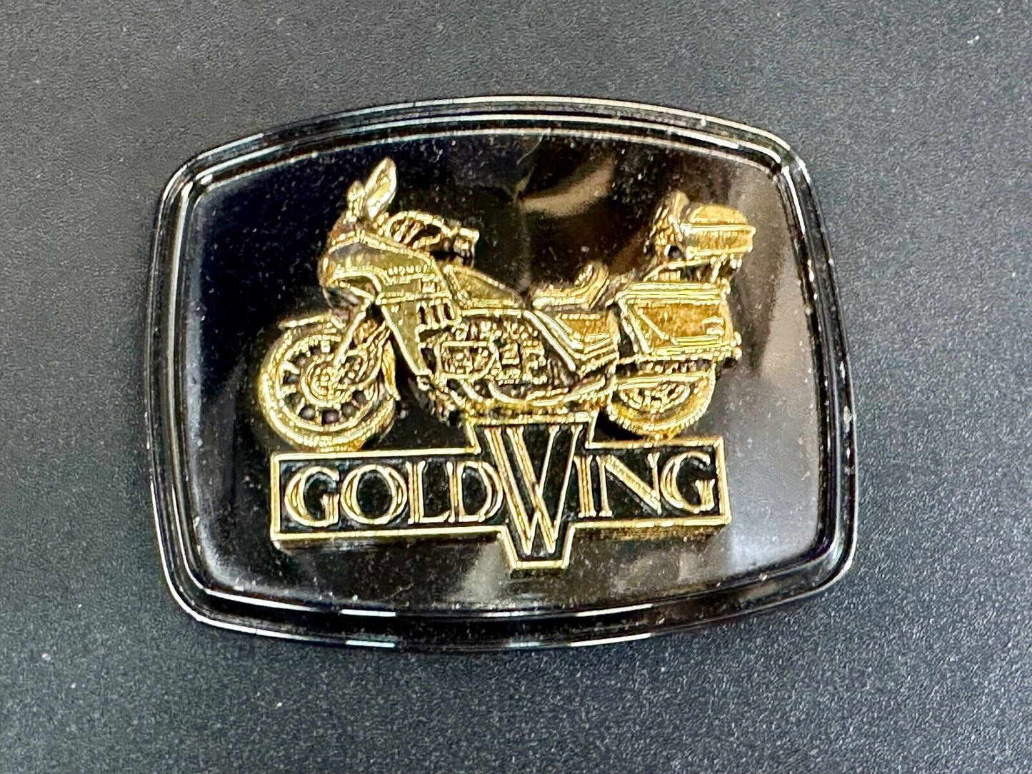 Vintage 1979 Goldwing Motorcycle Metal Belt Buckle by Raintree