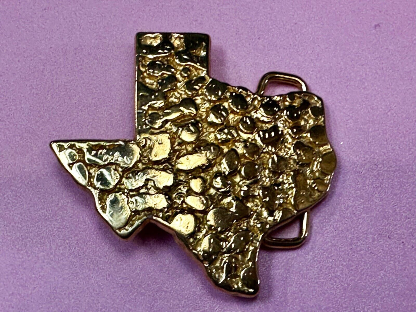 The Great State of Texas - Gold Color Cutout State Map Belt Buckle