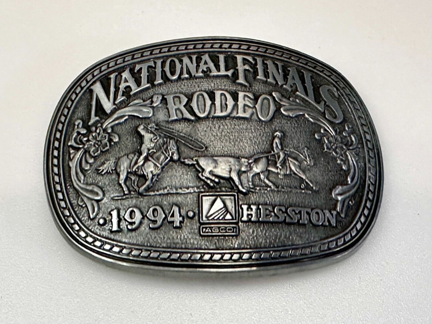 1994 ADM Hesston NFR National Finals Rodeo Cowboys Western Belt Buckle