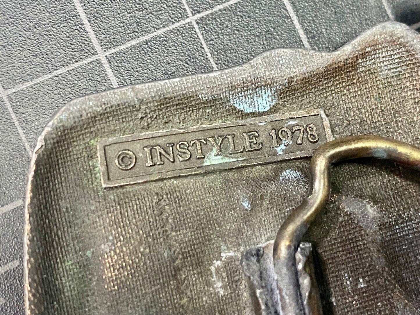 Vintage 1976 Train Locomotive Steam Engine Cut Out Brass Tone Belt Buckle