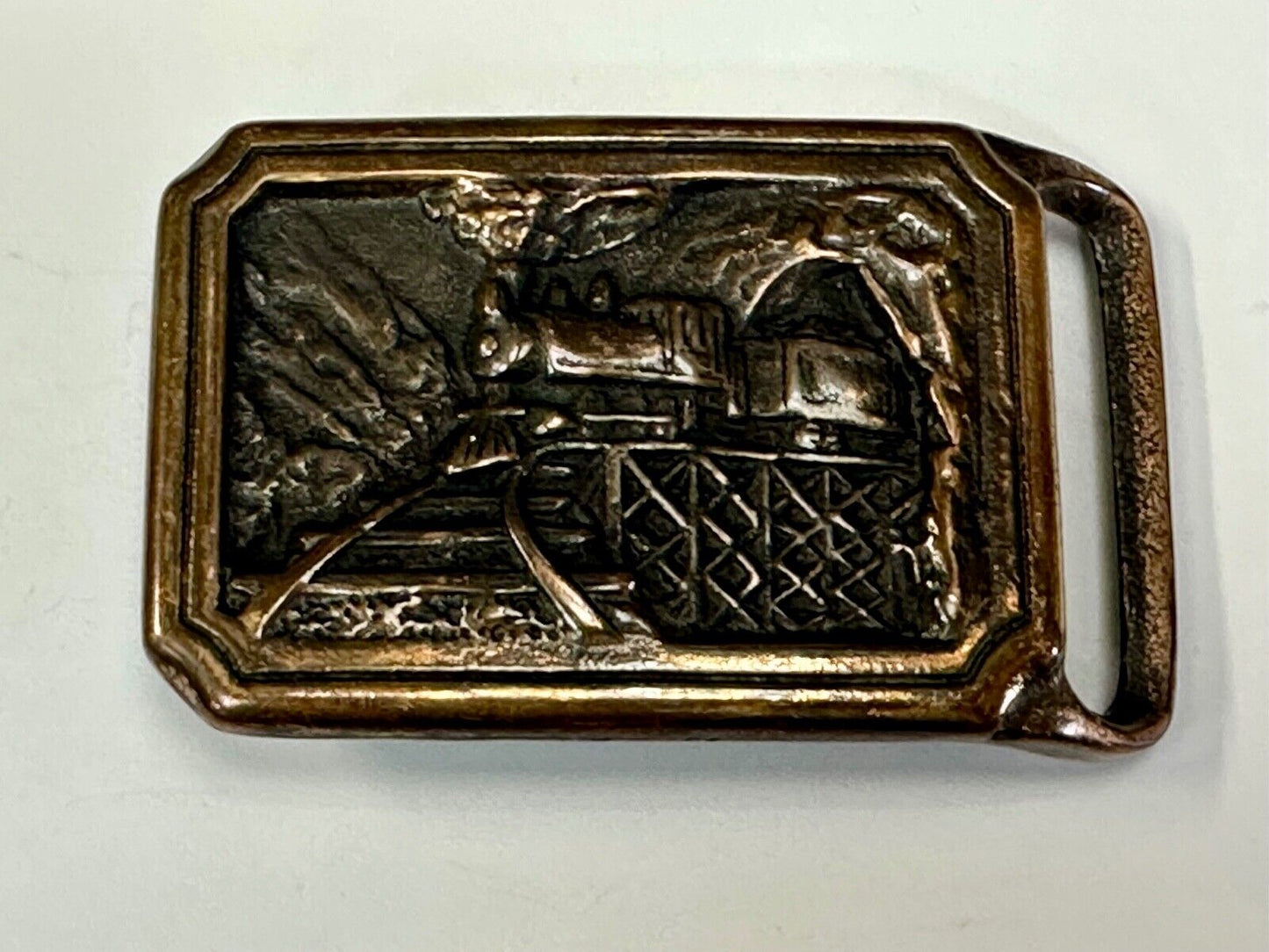 T.E.Express Tech Ether Guild Steam Locomotive Train Railroad vintage belt buckle